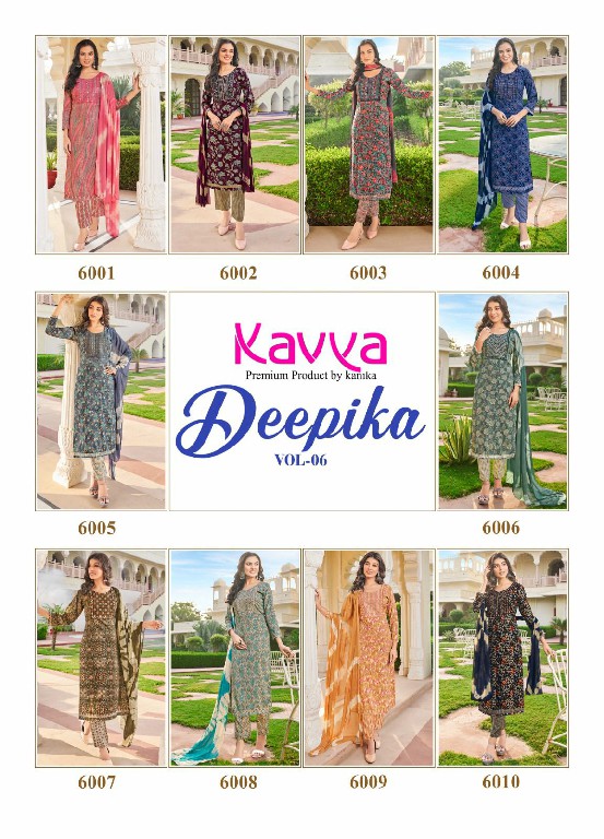 Kavya Deepika Vol-6 Wholesale Ready Made 3 Piece Dresses