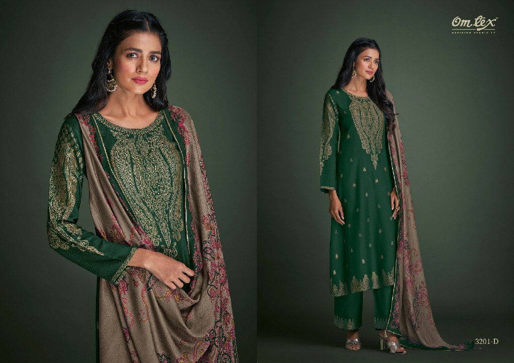 Omtex Aamod Vol-XIII Wholesale Pure Pashmina With Hand Work Suits