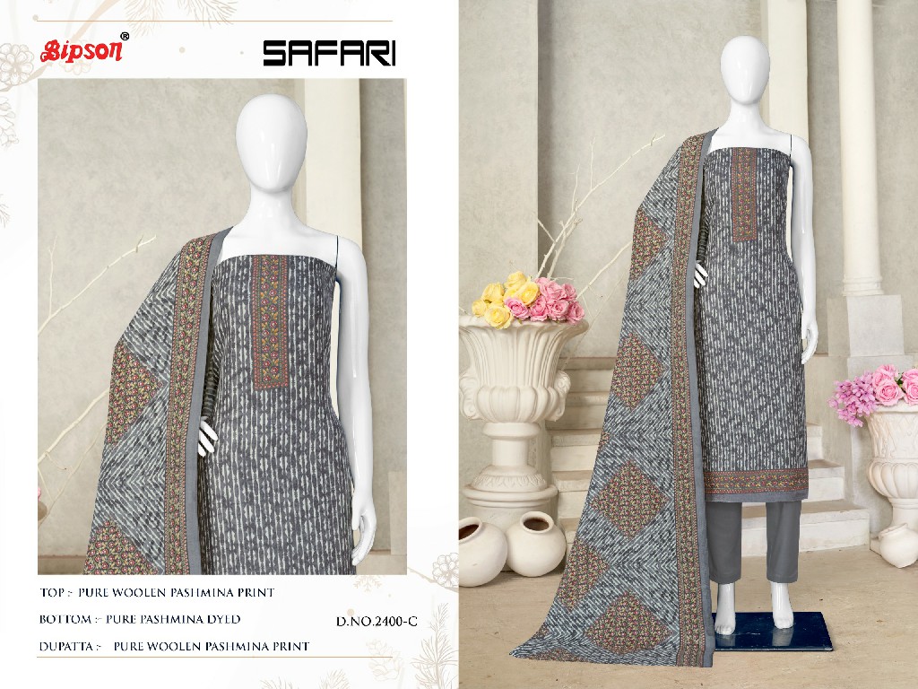 Bipson Safari 2400 Wholesale Pure Woollen Safari Winter Dress Material