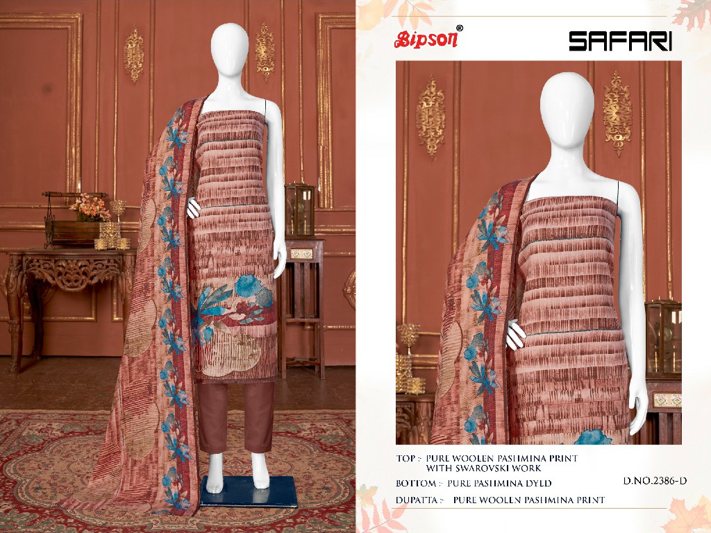 Bipson Safari 2386 Wholesale Pure Woollen Safari Winter Dress Material