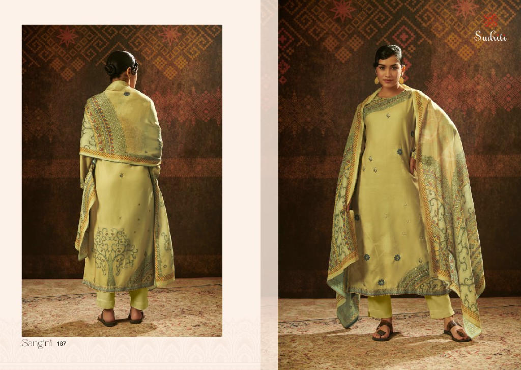 Sudriti Sangini Wholesale Pashmina Twill With Hand Work Salwar Suits
