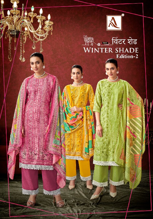 Alok Winter Shade Vol-2 Wholesale VIscose Pashmina With Swaroski Diamond Winter Dress Material