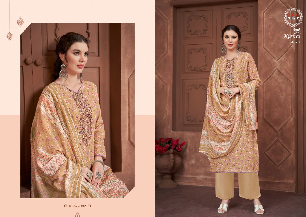 Harshit Roshni Vol-2 Wholesale Pure Cotton With Embroidery Work Dress Material