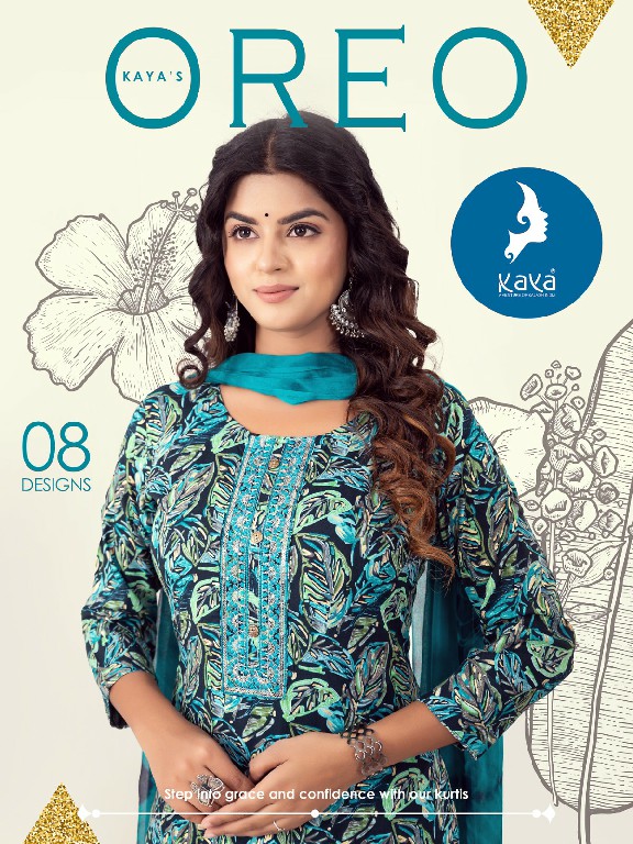 Kaya Oreo Wholesale 3 Piece Straight Kurtis With Pant And Dupatta