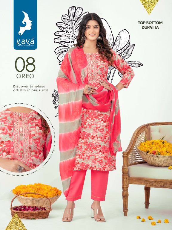 Kaya Oreo Wholesale 3 Piece Straight Kurtis With Pant And Dupatta