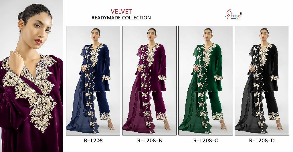 Shree Fabs R-1208 Wholesale Readymade Velvet Pakistani Suits