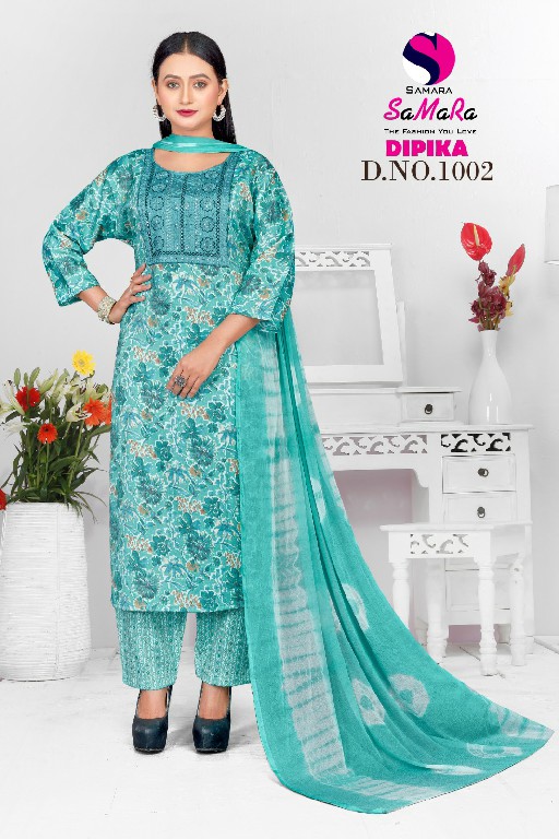 Samara Dipika Vol-1 Wholesale Capsule Foil Print Kurti With Pant And Dupatta Combo