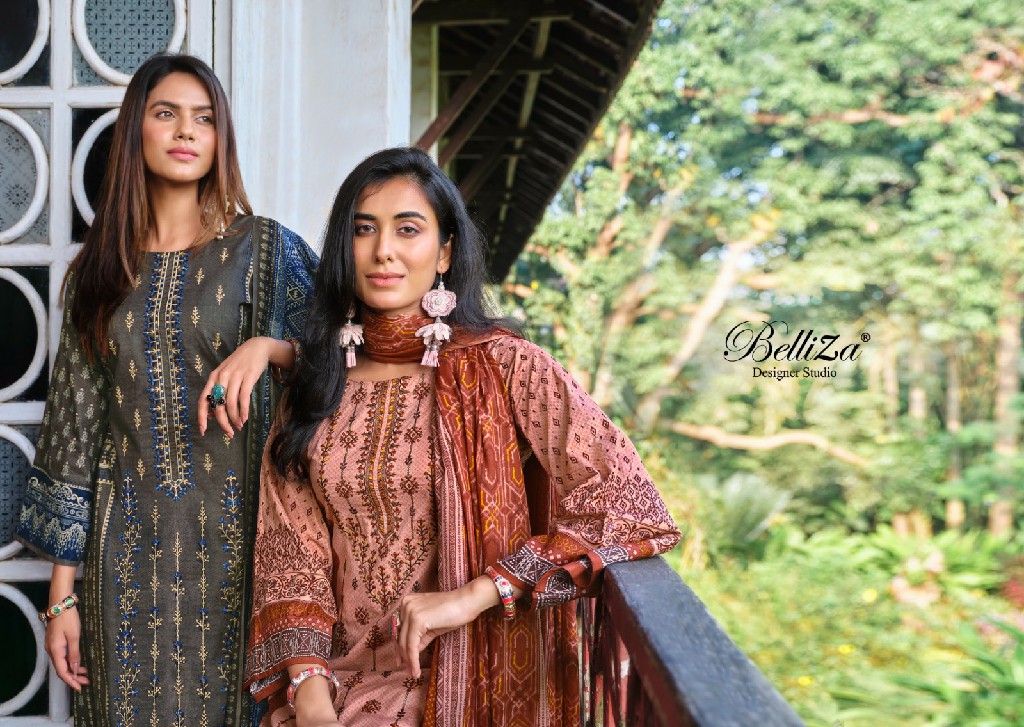 Belliza Bin Saeed Wholesale Pure Cotton With Work Dress Material