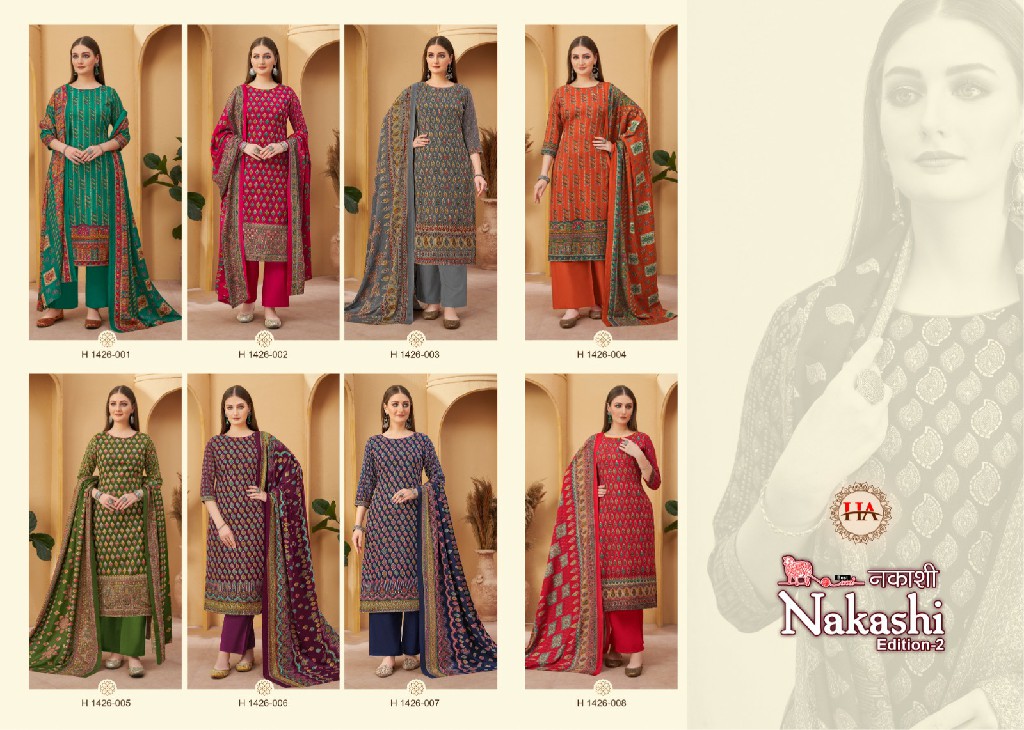 Harshit Nakashi Vol-2 Wholesale Pashmina Designer Print Winter Dress Material