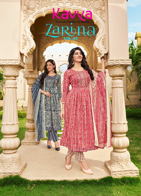 Kavya Zarina Vol-2 Wholesale Nayra Cut Top With Pants And Dupatta