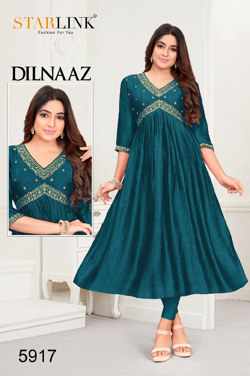 Starlink Dilnaaz Wholesale Vichitra Silk Aaliya Cut Pattern Kurtis Combo