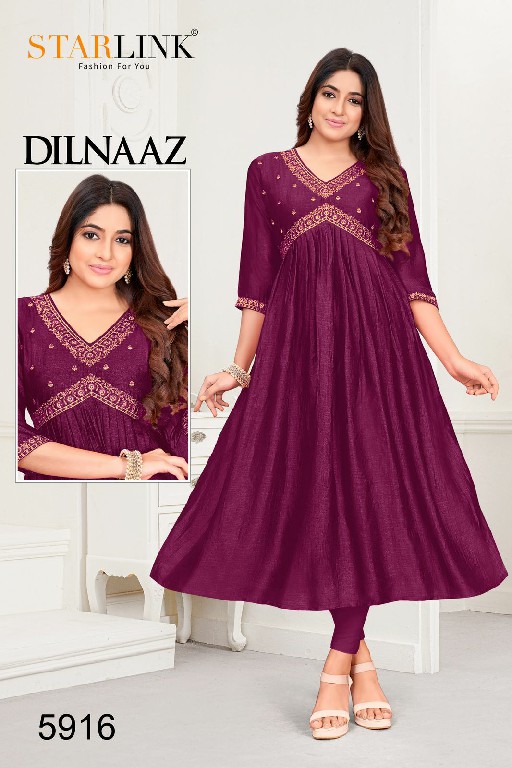 Starlink Dilnaaz Wholesale Vichitra Silk Aaliya Cut Pattern Kurtis Combo