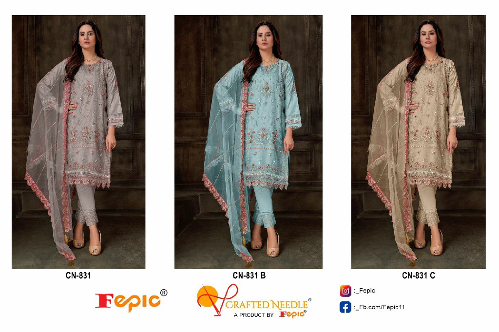 Fepic Crafted Needle CN-831 Wholesale Readymade Pakistani Concept Suits