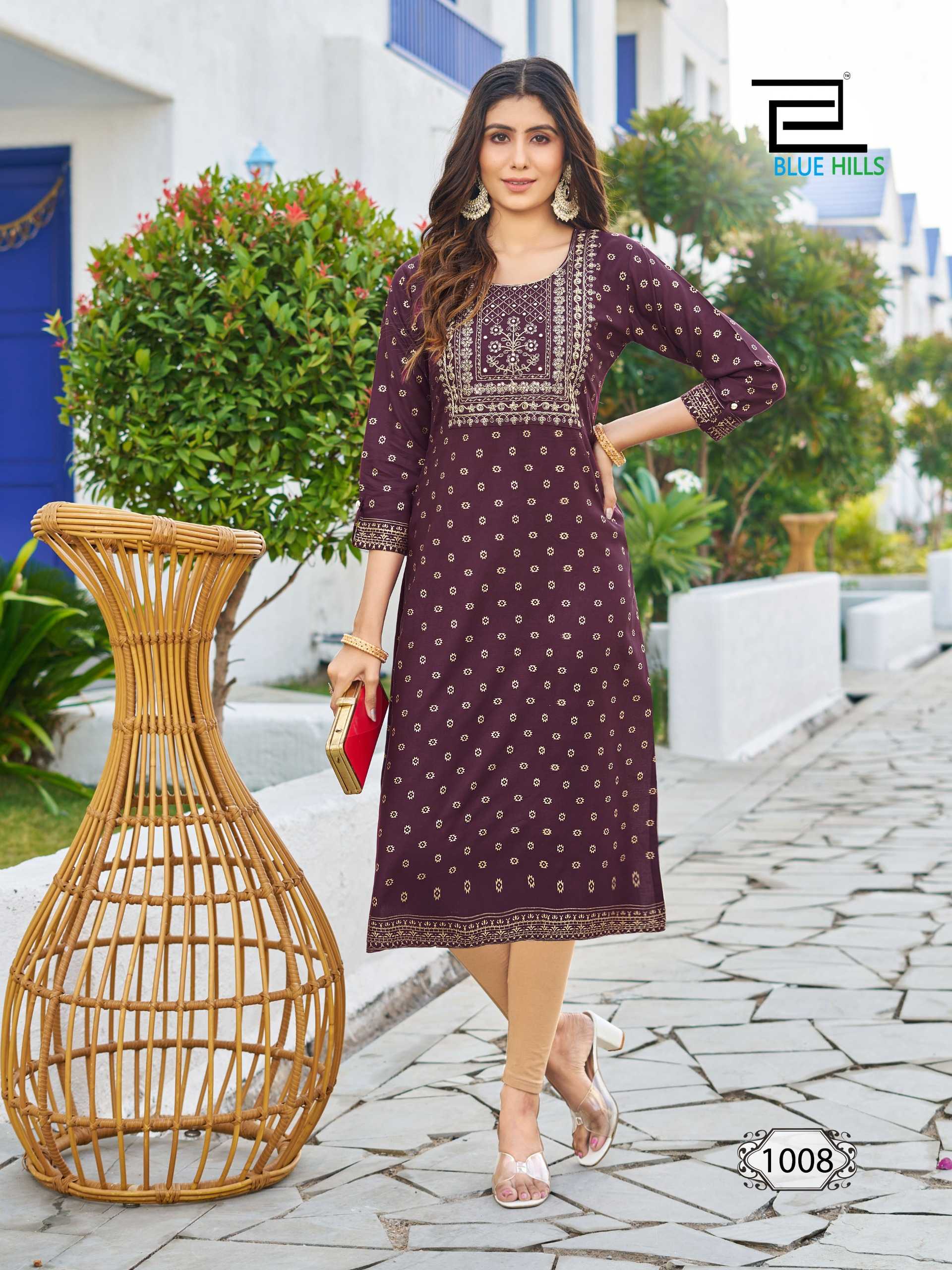 BLUE HILLS CLASSIC TOUCH FANCY AMAZING WORK RAYON KURTIS IN BIG SIZES