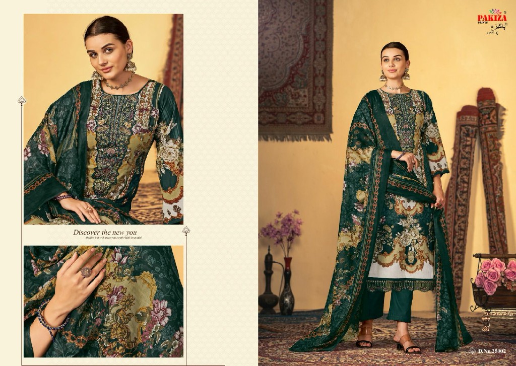 Pakiza Sana Saba Vol-25 Wholesale Lawn Cotton Kashmiri Neck Dress Material