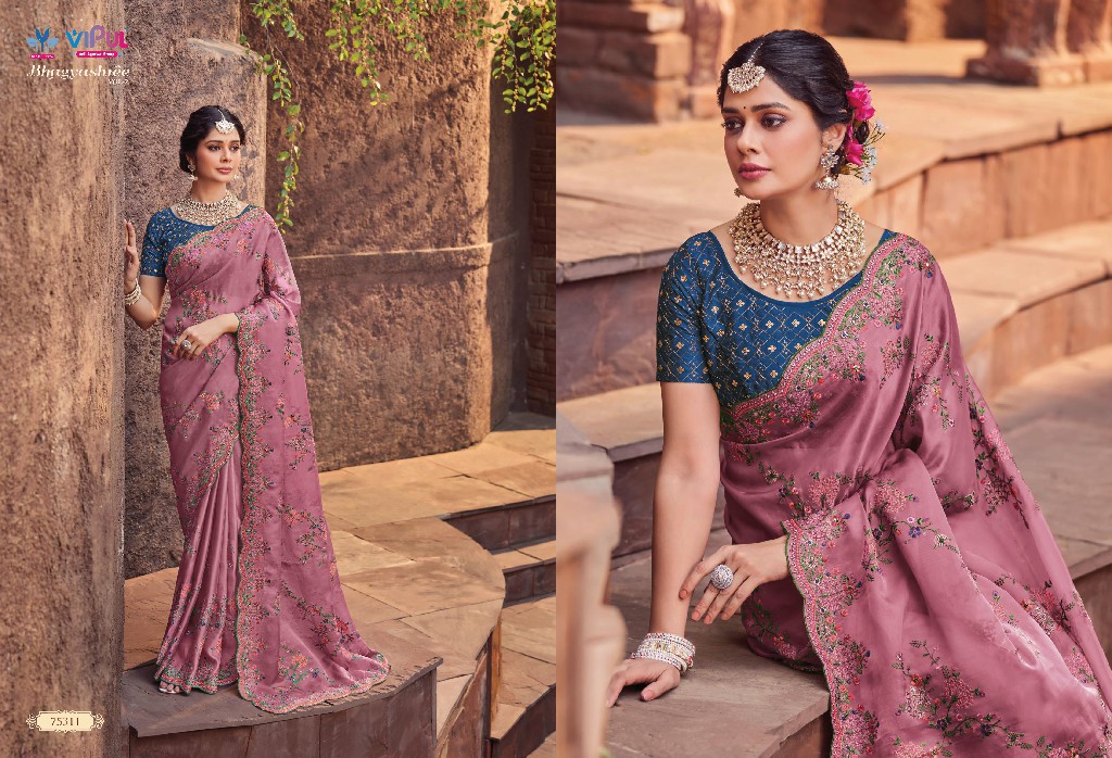 BHAGYASHREE VOL 2 BY VIPUL FASHION EXCLUSIVE ORGANZA SAREES WITH DESIGNER EMBROIDERY