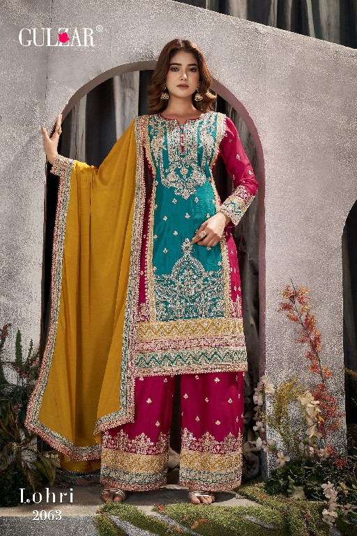 GULZAR LOHRI 2061-2063 DESIGNER EMBROIDERY READYMADE PAKISTANI 3PCS SUIT