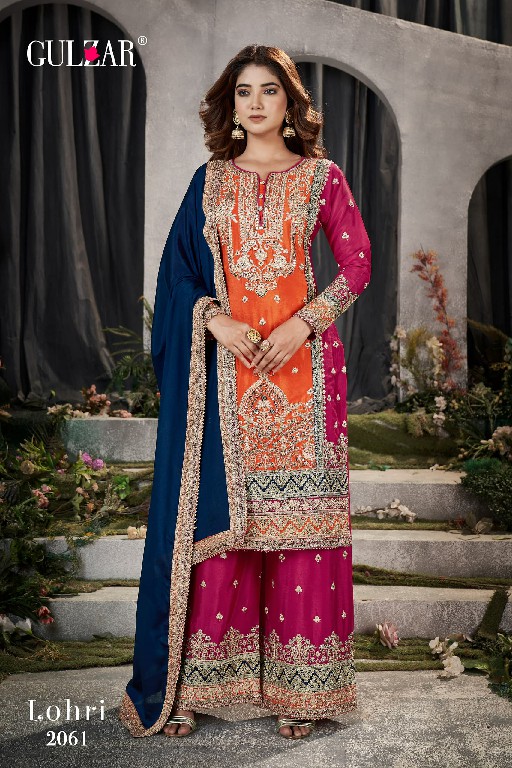 GULZAR LOHRI 2061-2063 DESIGNER EMBROIDERY READYMADE PAKISTANI 3PCS SUIT