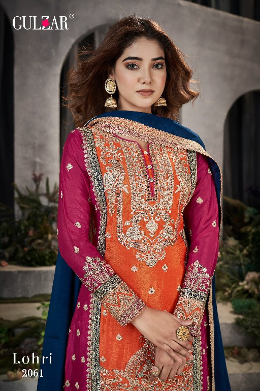 GULZAR LOHRI 2061-2063 DESIGNER EMBROIDERY READYMADE PAKISTANI 3PCS SUIT