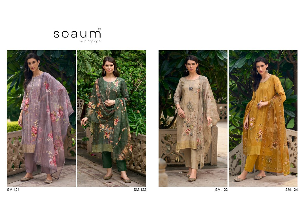 Soaum Sm-121 To Sm-124 Wholesale Readymade Combo Salwar Suits