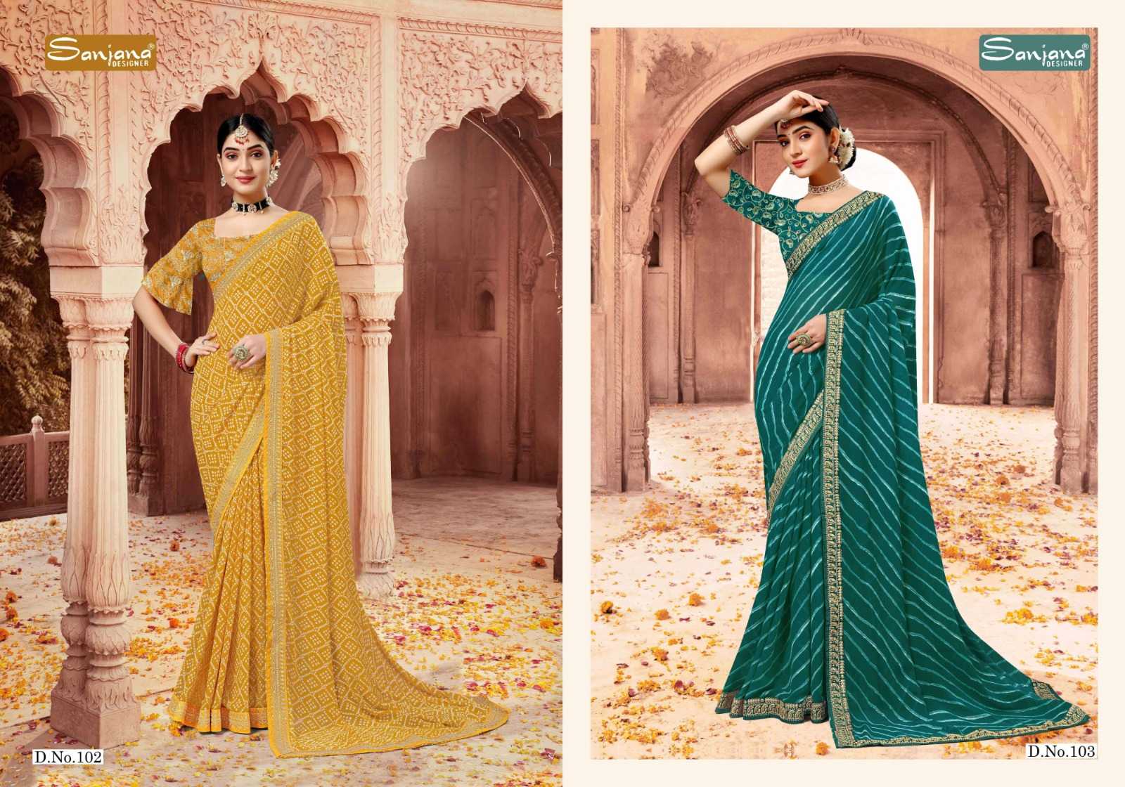 LIMCA VOL 3 BY SANJANA DESIGNER WEIGHTLESS SAREE WITH BORDER WORK AND BLOUSE COLLECTION