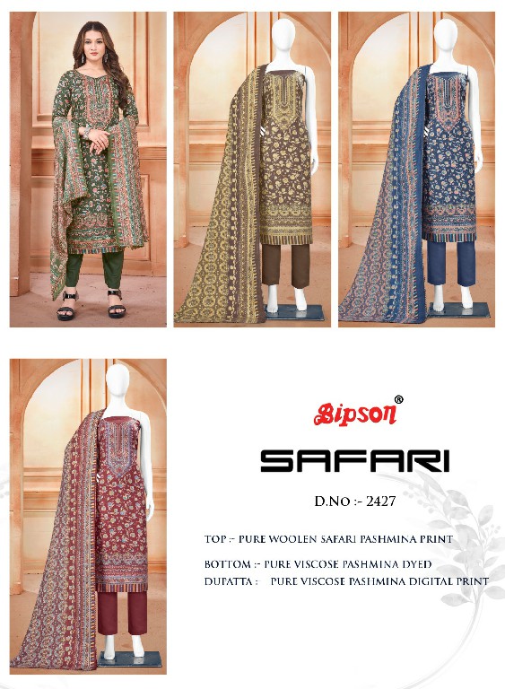 Bipson Safari 2427 Wholesale Pure Woolen Safari Pashmina Winter Dress Material