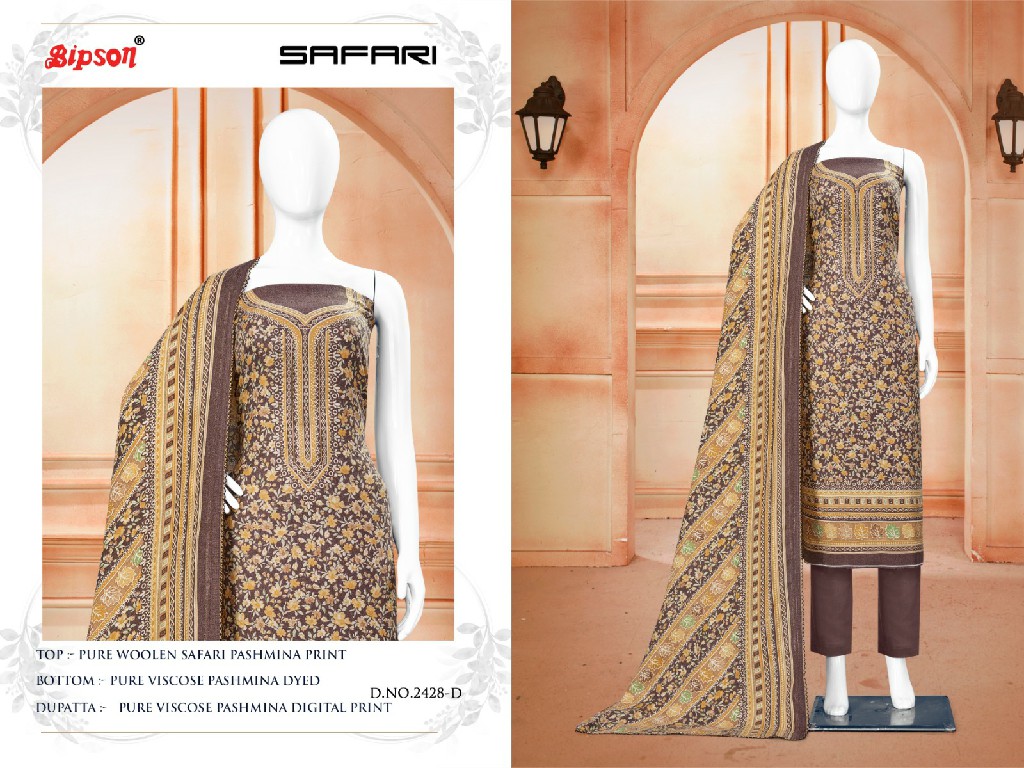 Bipson Safari 2428 Wholesale Pure Woolen Safari Pashmina Winter Dress Material