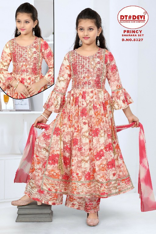 DT Devi Princy Sharara Set D.no 8327 Wholesale Kids Readymade Suits