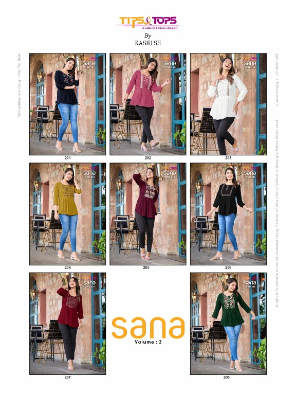 TIPS AND TOPS SANA VOL 2 FANCY EMBROIDERY GIRLS SHORT TUNIC