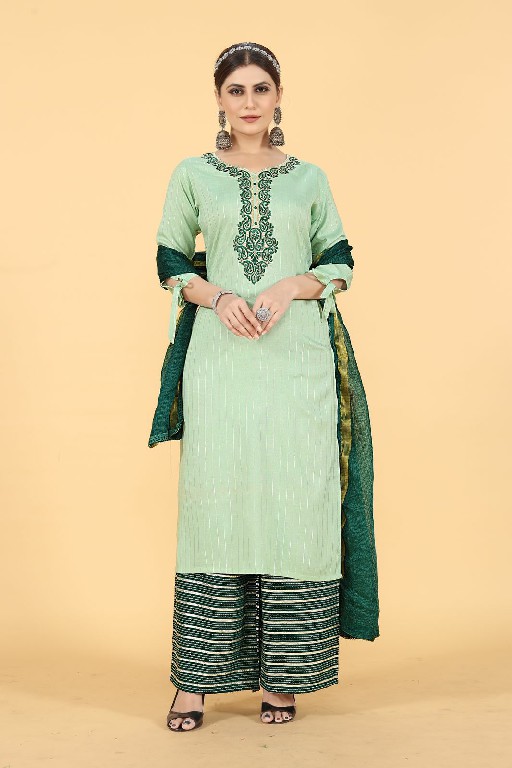 SEAMORE PADMAVATI ONE FULLSTITCH FANCY KURTI PANT DUPATTA SET