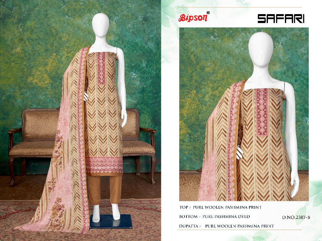Bipson Safari 2387 Wholesale Pure Woollen Safari Pashmina Winter Dress Material