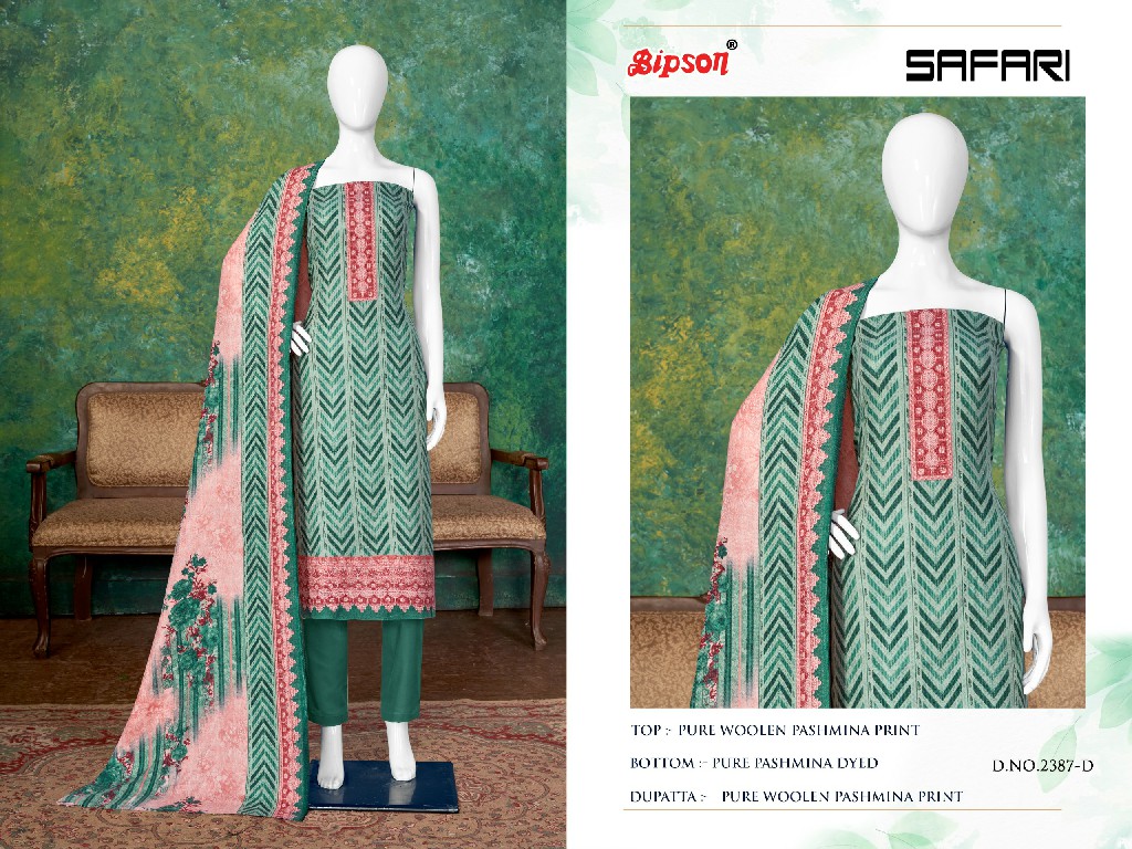 Bipson Safari 2387 Wholesale Pure Woollen Safari Pashmina Winter Dress Material