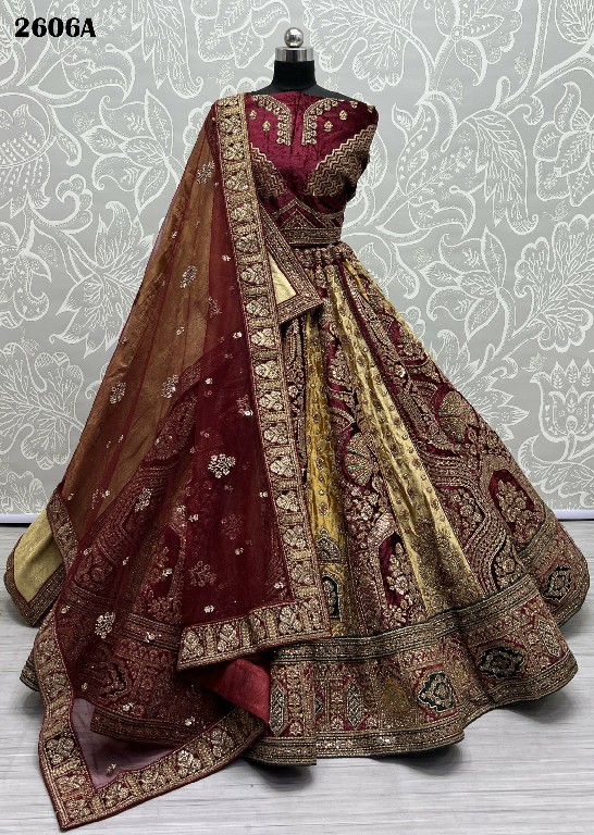 Anjani Art D.no 2606 Wholesale Banarasi Silk Designer Lehengas