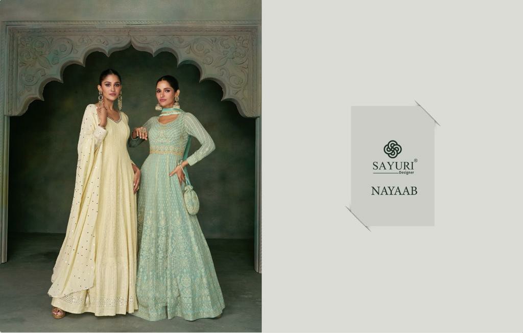 Sayuri Nayaab Wholesale Designer Free Size Gowns Catalog