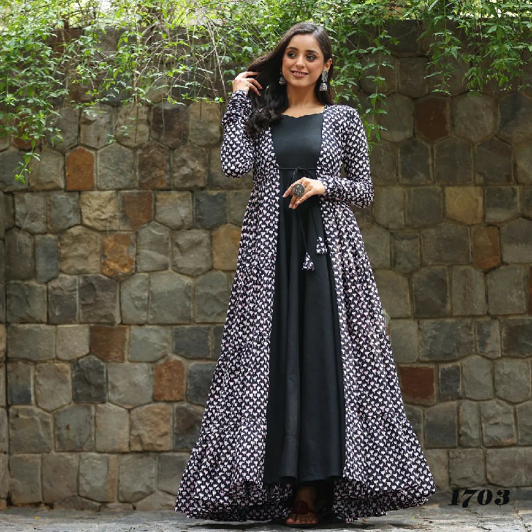 LUCAYA VOL 17 READYMADE WESTERN WEAR LONG GOWN WITH SHRUG OCCASION ATTIRE