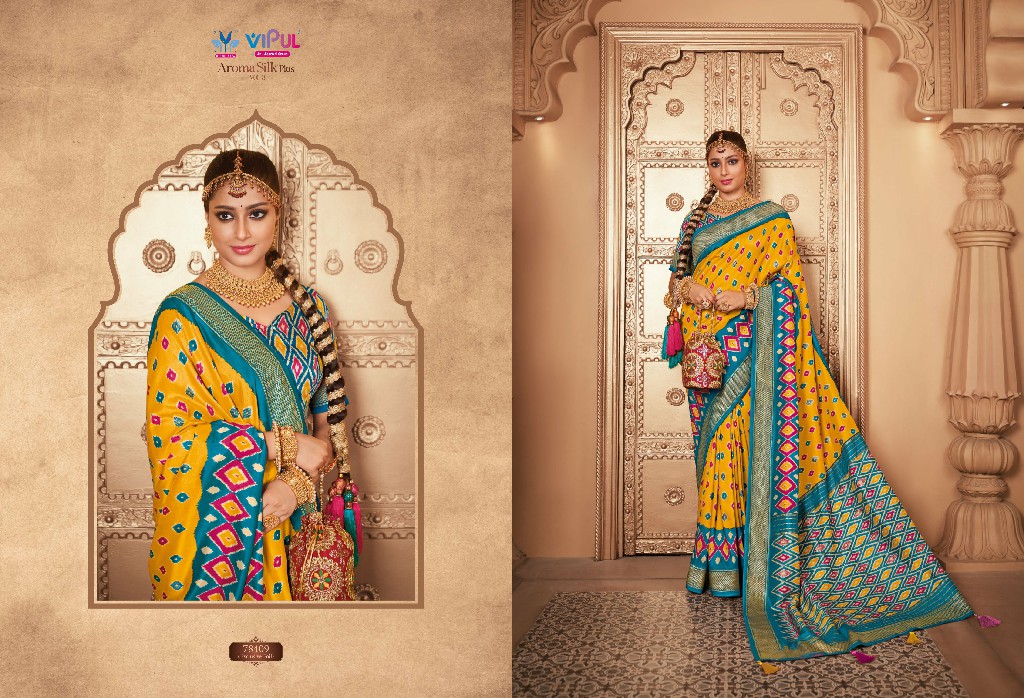 Vipul Aroma Silk Plus Vol-3 Wholesale Smooth Patola Silk Designer Sarees
