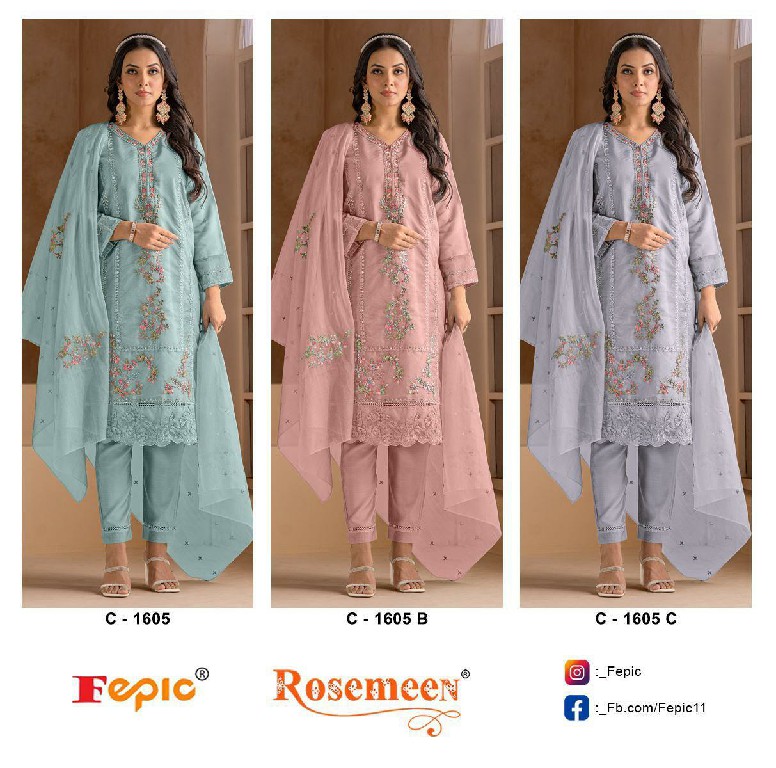 Fepic Rosemeen C-1605 Wholesale Pakistani Concept Pakistani Suits