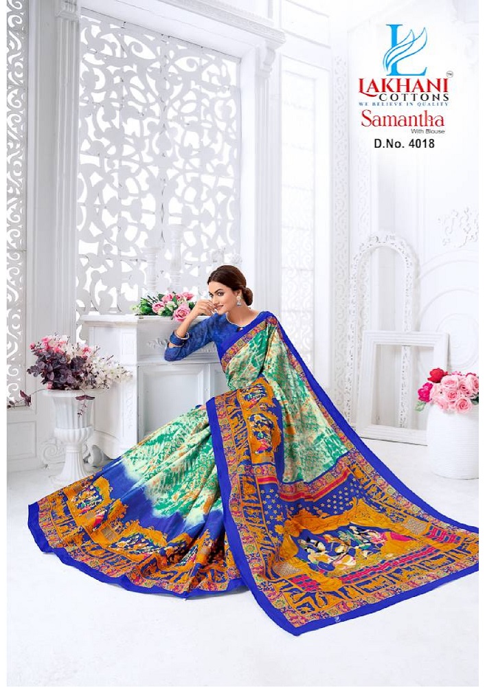 Lakhani Samantha Vol-4 Wholesale Pure Cotton Printed Sarees