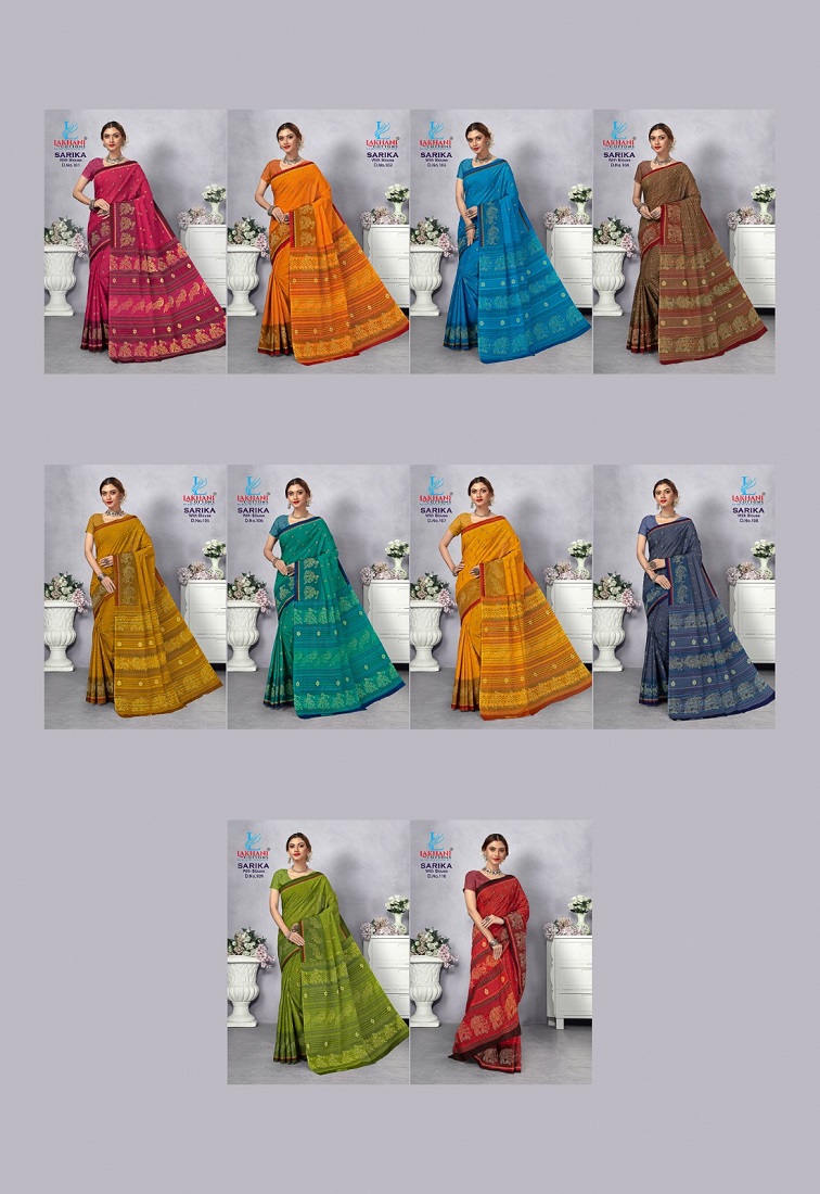 Lakhani Sarika Wholesale Pure Cotton Printed Sarees