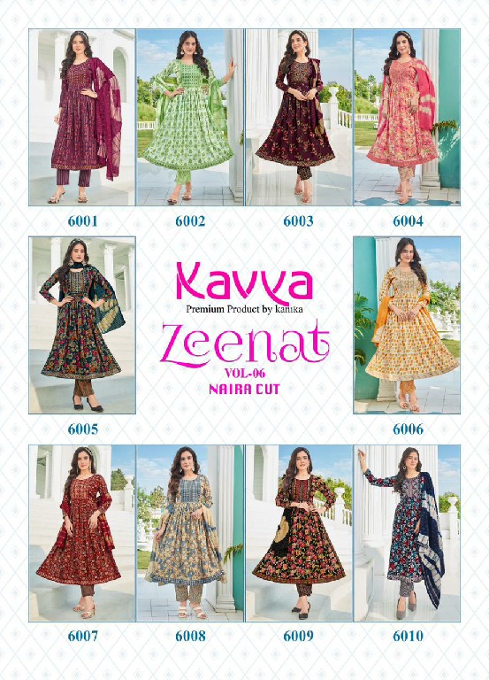 Kavya Zeenat Vol-6 Wholesale Naira Cut Ready Made Salwar Suits