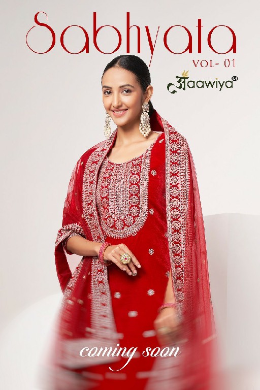 Aawiya Sabhyata Vol-1 Wholesale Velvet Straight Suits