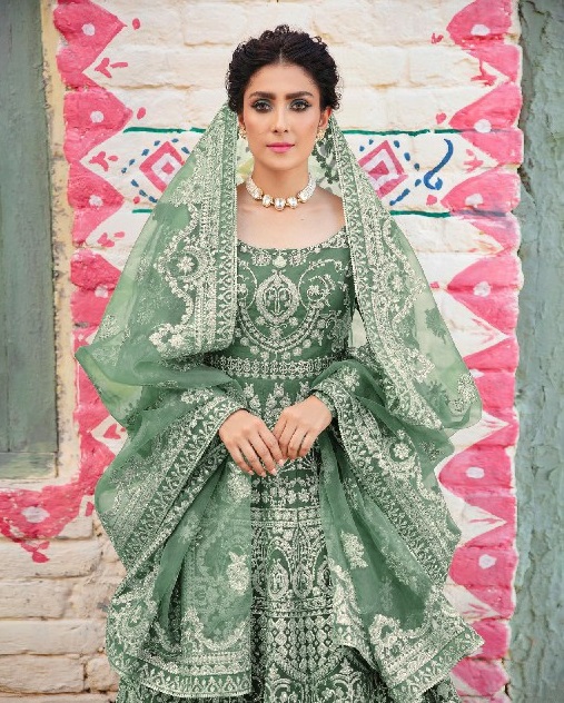 KB-1071 Wholesale Bridal Designer Anarkali Gowns Suits