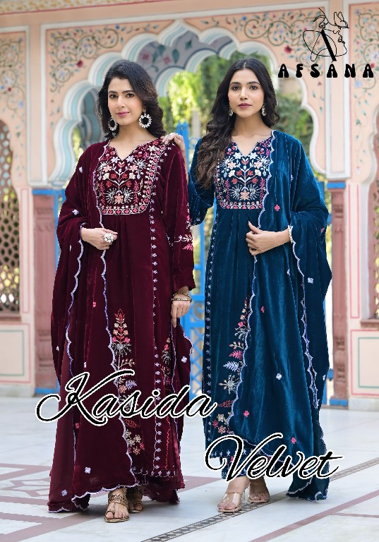 Afsana Kasida Velvet Wholesale Readymade Velvet Suits Combo