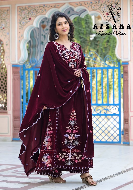 Afsana Kasida Velvet Wholesale Readymade Velvet Suits Combo