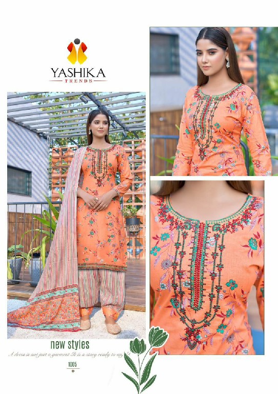 Yashika Guzarish Wholesale Heavy Cotton Neck Embroidery Dress Material