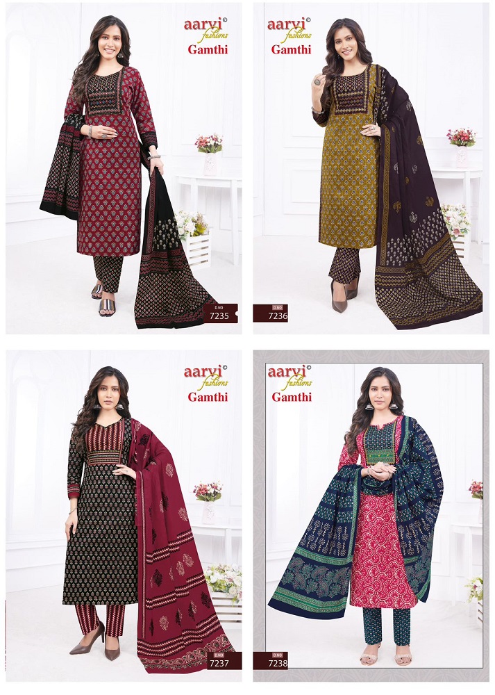 Aarvi Gamthi Vol-3 Wholesale Ready Made Tops With Pant And Dupatta