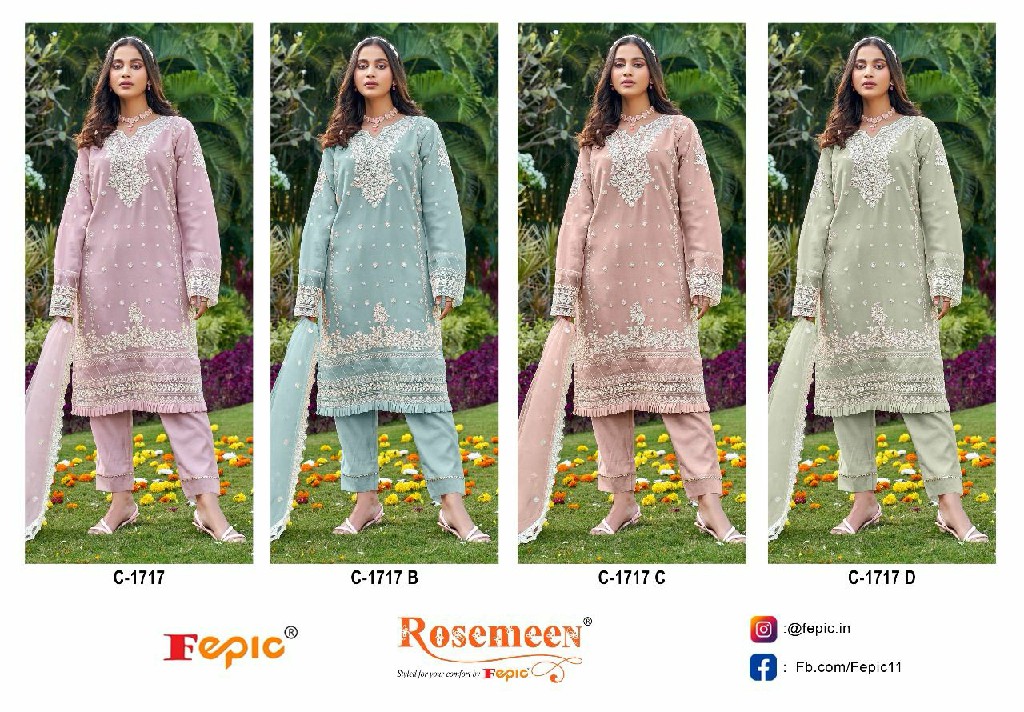 Fepic Rosemeen C-1717 Wholesale Pakistani Concept Pakistani Suits