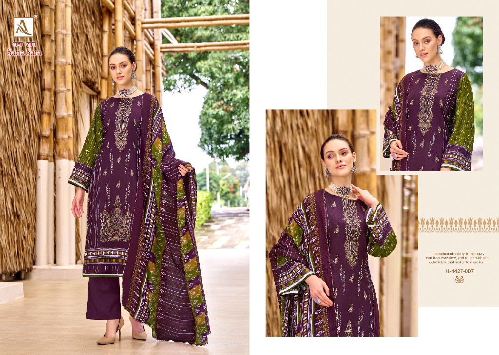 Alok Sana Sara Wholesale Cambric Cotton With Work Dress Material