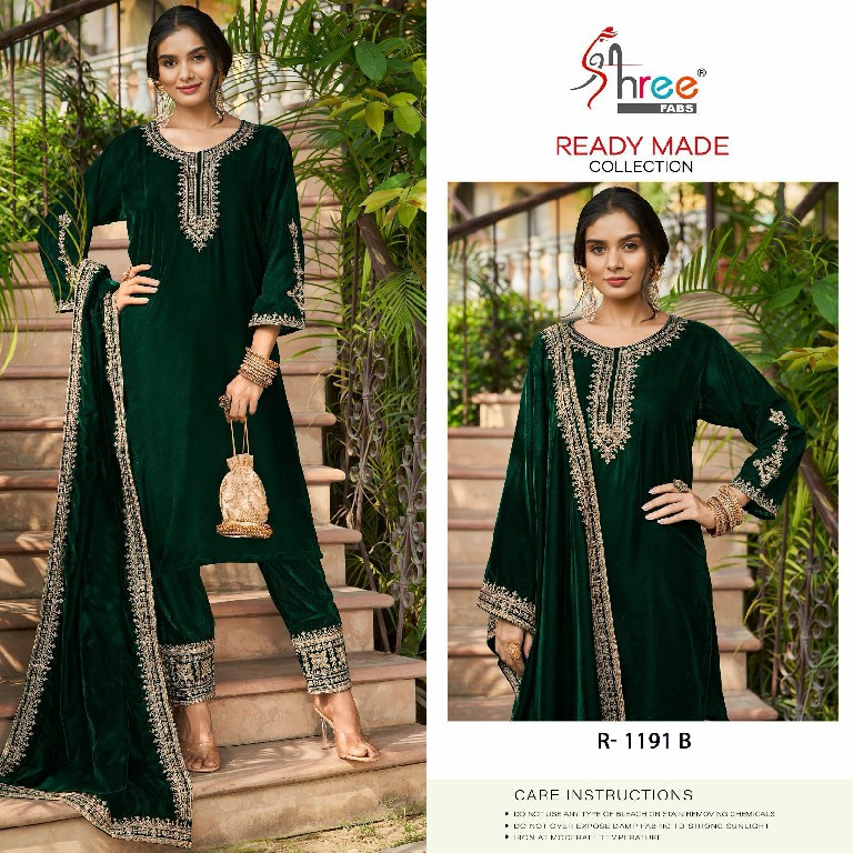 Shree Fabs R-1191 Wholesale Readymade Velvet Pakistani Suits