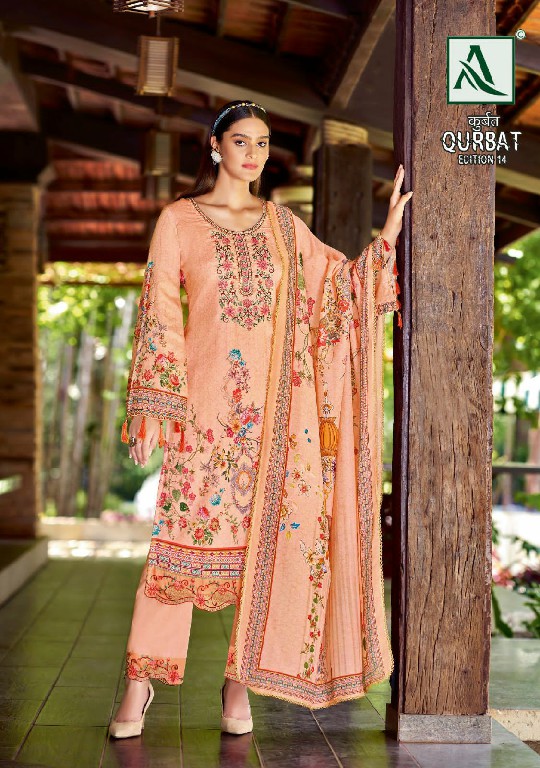 Alok Qurbat Vol-14 Wholesale Zam Cotton With Work Dress Material